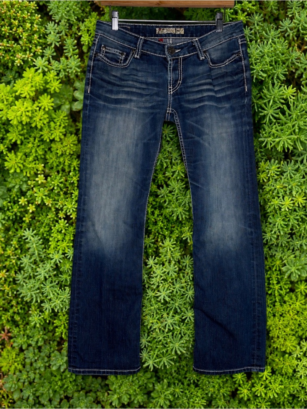 Y2K BKE Stella low bootcut jeans Bling denim sz 28 x 31.5 Coastal Cowgirl Stones